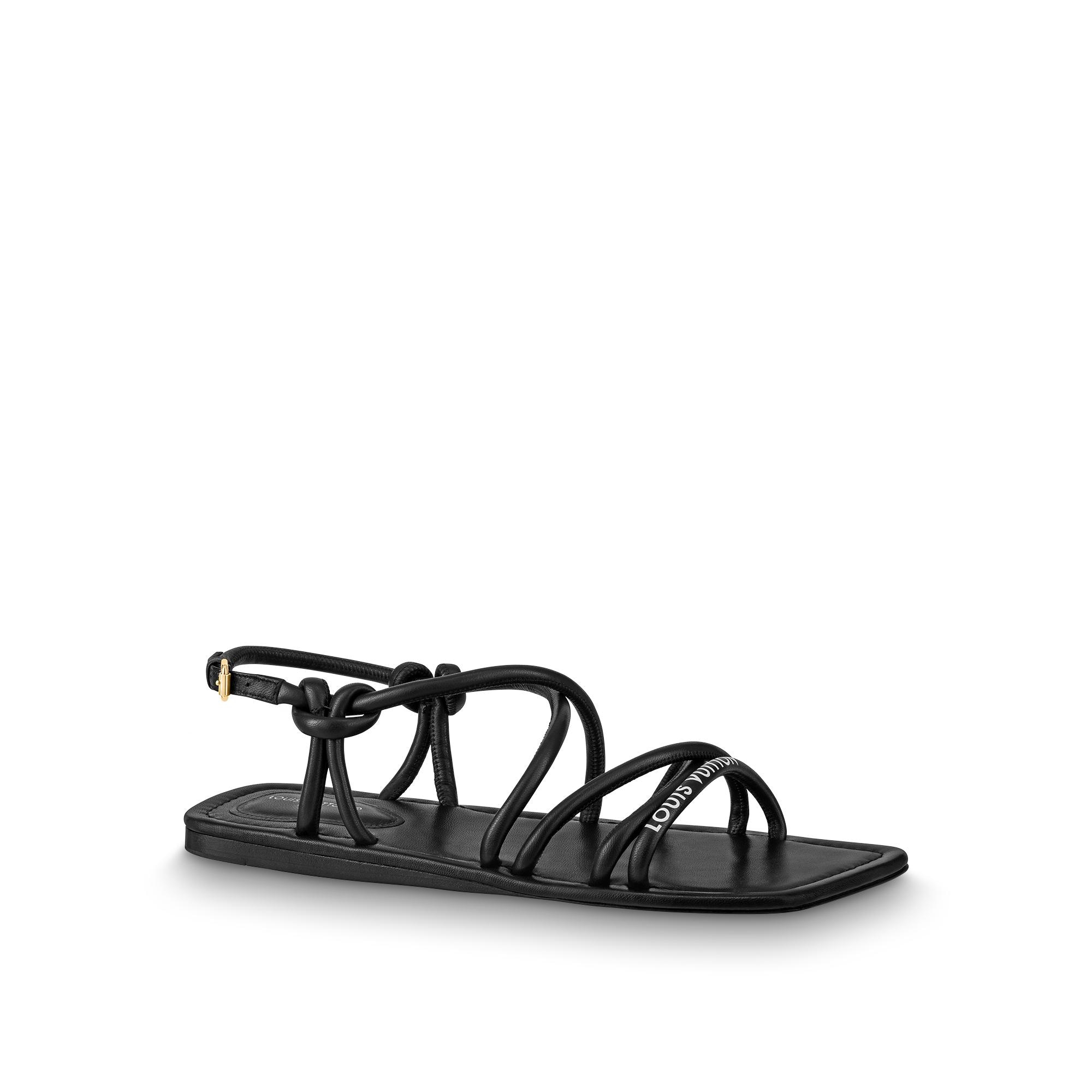 Louis Vuitton 1ABW6W LV Sunset Comfort Flat Sandal , Black, 34.5