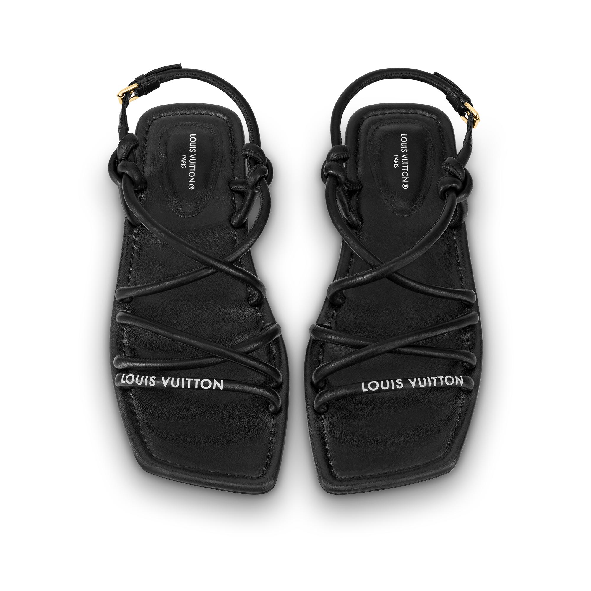 Louis Vuitton® Cordoba Flat Comfort Sandal Black. Size 38.0 in