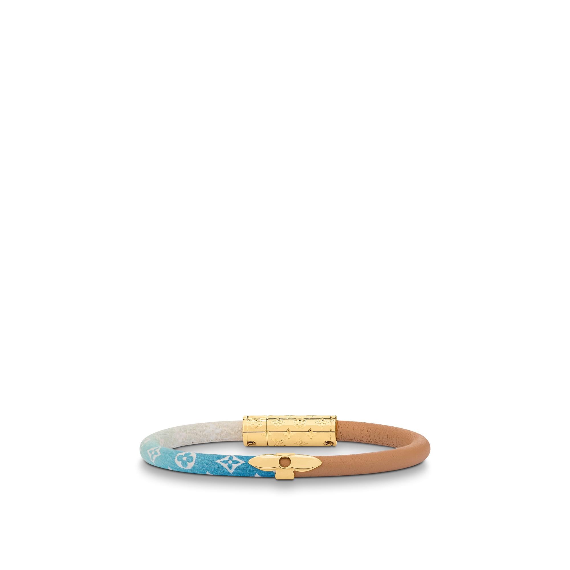 Daily confidential leather bracelet Louis Vuitton Blue in Leather - 28891254