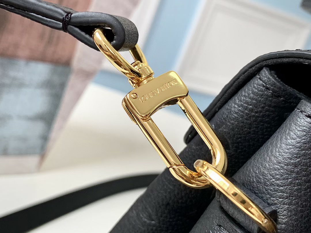 Louis Vuitton Monogram Empreinte Leather Georges MM Shoulder Handbag M53944  Noir